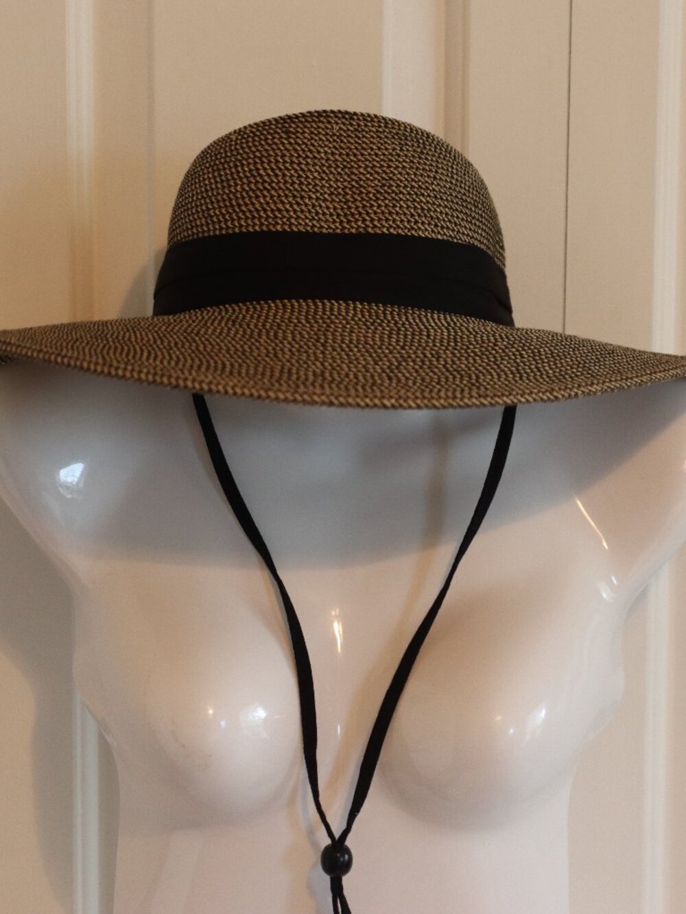 Solar Escape Wide Brim Two Toned Woven Sun Hat One Size